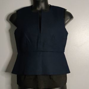 Diane Von Furstenberg Navy Blue Sleeveless Blouse
